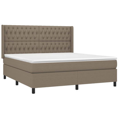 Boxspringbett mit Matratze & LED Taupe 180x200 cm Stoff