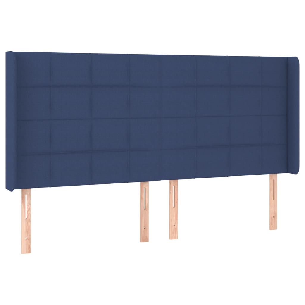 Boxspringbett mit Matratze & LED Blau 160x200 cm Stoff