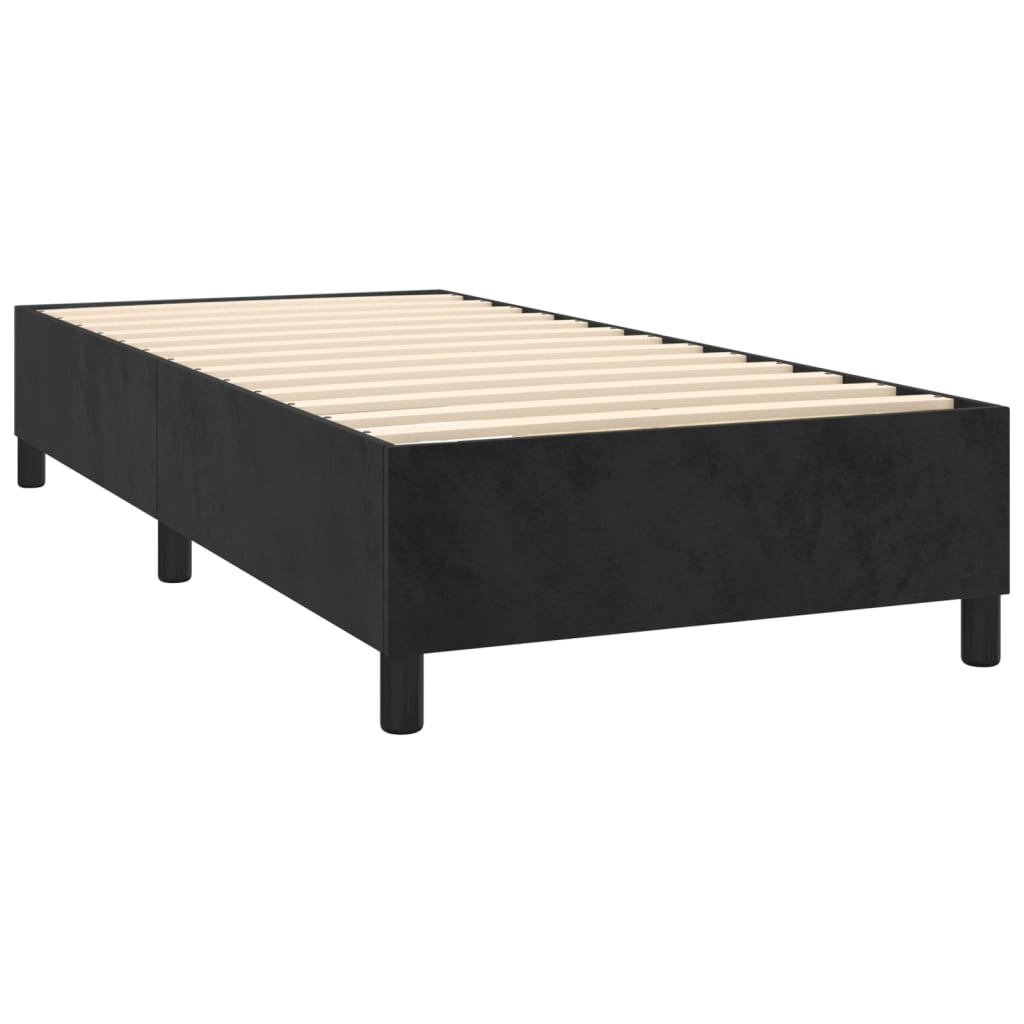 Boxspringbett mit Matratze & LED Schwarz 80x200 cm Samt