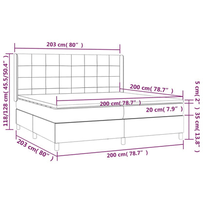 Boxspringbett mit Matratze & LED Rosa 200x200 cm Samt