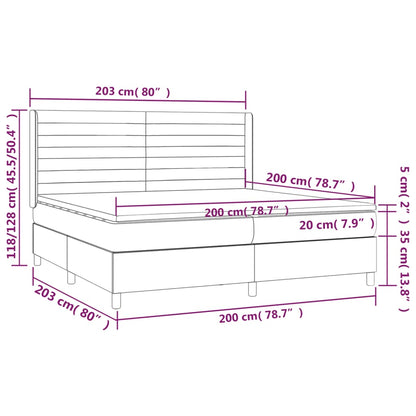 Boxspringbett mit Matratze & LED Schwarz 200x200 cm Samt