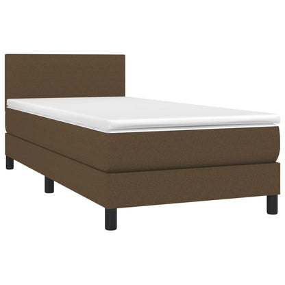 Boxspringbett mit Matratze & LED Dunkelbraun 100x200 cm Stoff