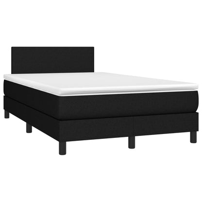 Boxspringbett mit Matratze & LED Schwarz 120x200 cm Stoff