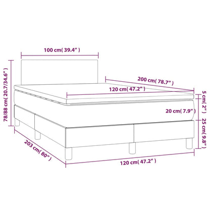 Boxspringbett mit Matratze & LED Dunkelbraun 120x200 cm Stoff