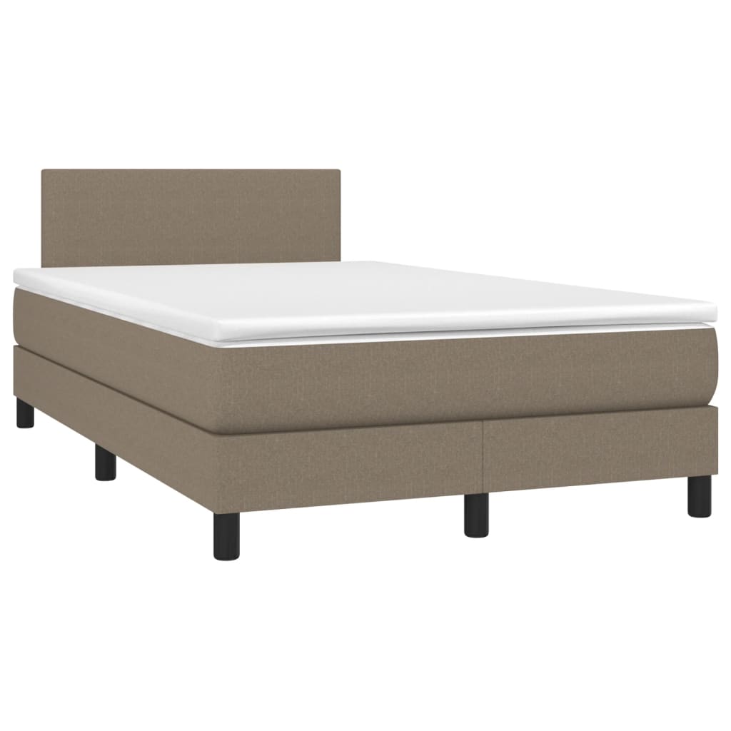 Boxspringbett mit Matratze & LED Taupe 120x200 cm Stoff