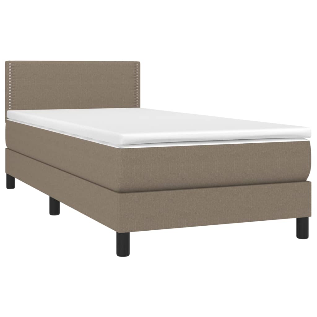 Boxspringbett mit Matratze & LED Taupe 100x200 cm Stoff