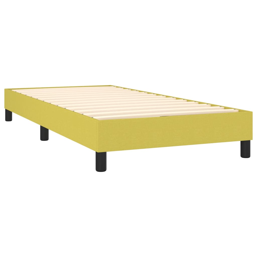 Boxspringbett mit Matratze & LED Grün 100x200 cm Stoff