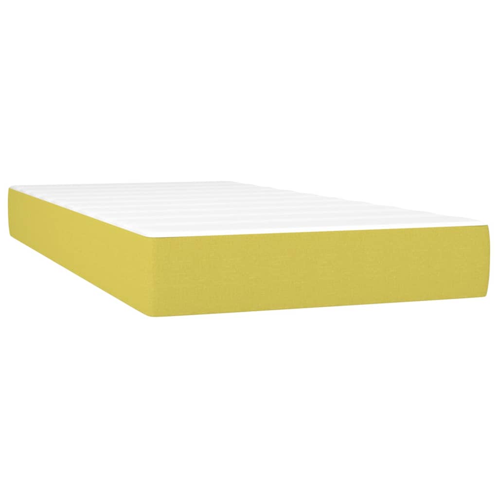 Boxspringbett mit Matratze & LED Grün 100x200 cm Stoff