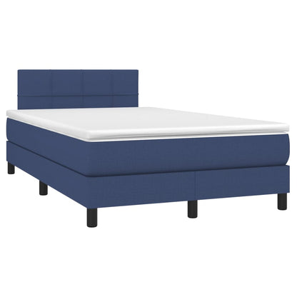 Boxspringbett mit Matratze & LED Blau 120x200 cm Stoff