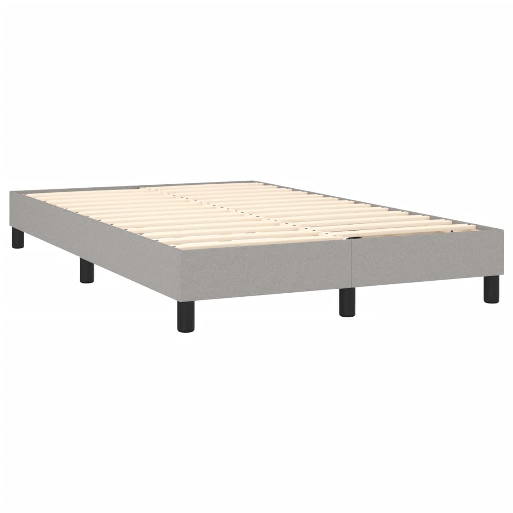 Boxspringbett mit Matratze & LED Hellgrau 120x200 cm Stoff