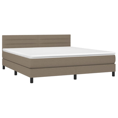 Boxspringbett mit Matratze & LED Taupe 180x200 cm Stoff