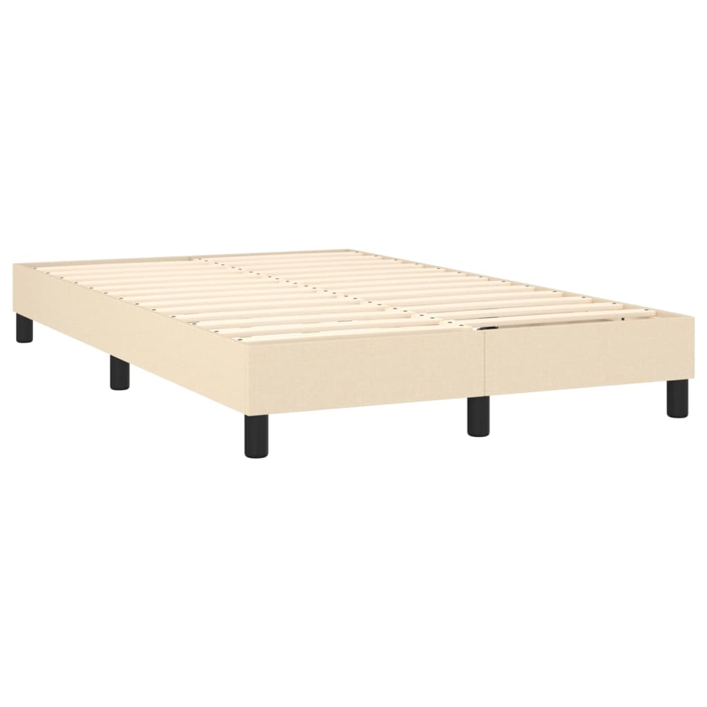 Boxspringbett mit Matratze & LED Creme 120x200 cm Stoff