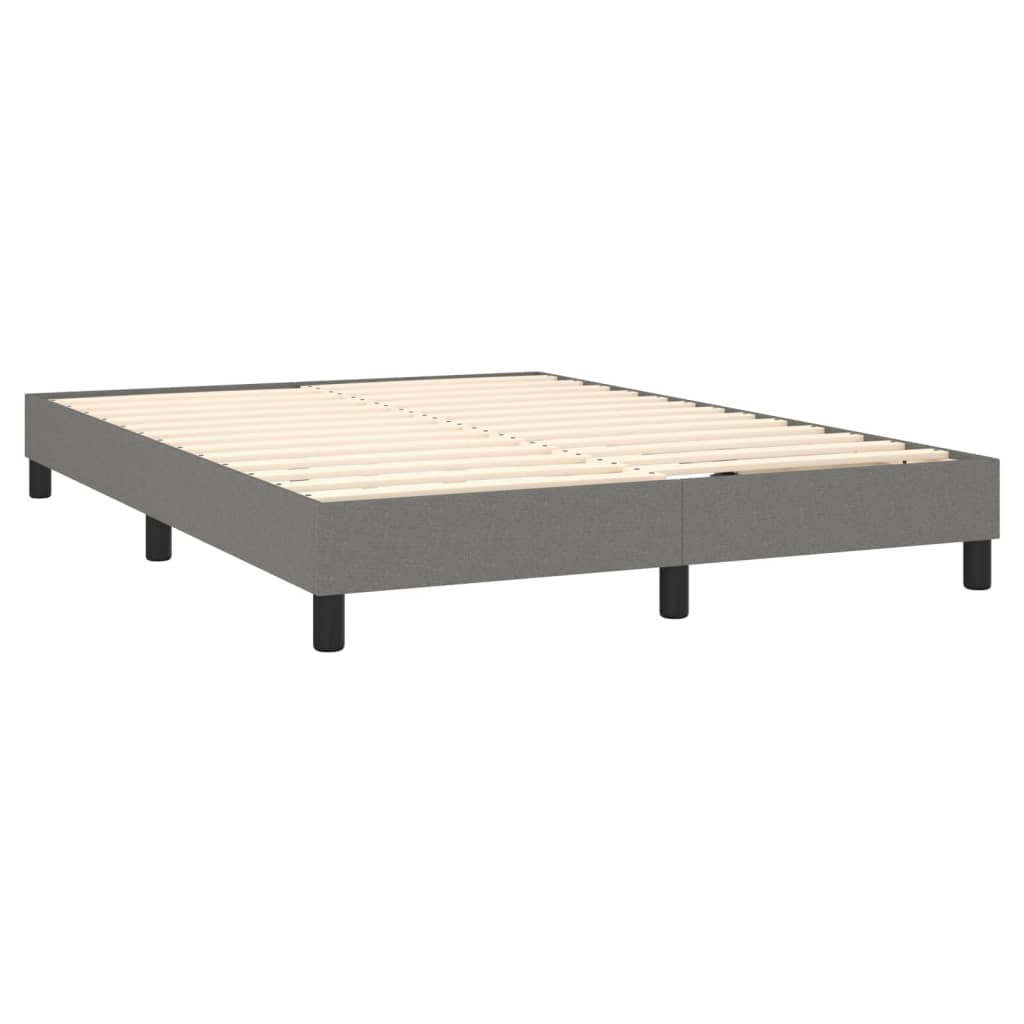 Boxspringbett mit Matratze & LED Dunkelgrau 140x200 cm Stoff