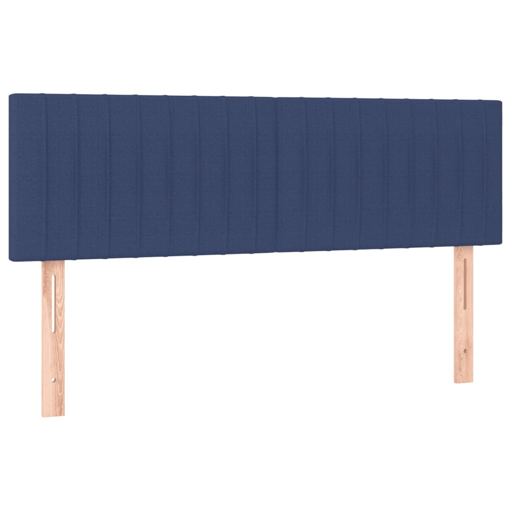 Boxspringbett mit Matratze & LED Blau 140x200 cm Stoff