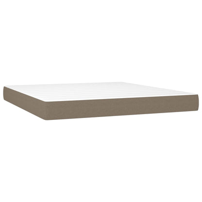 Boxspringbett mit Matratze & LED Taupe 180x200 cm Stoff