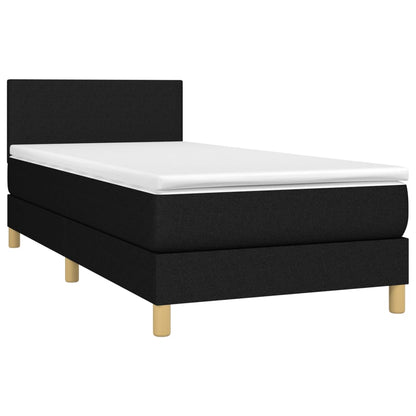 Boxspringbett mit Matratze & LED Schwarz 80x200 cm Stoff