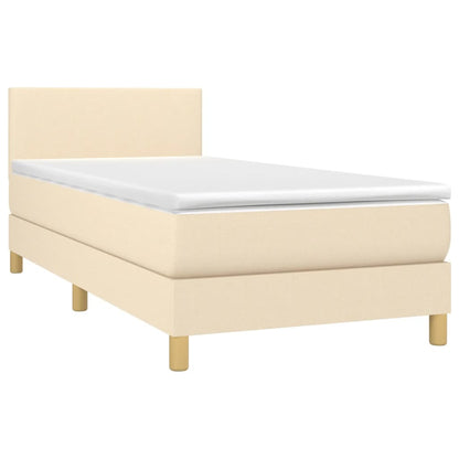 Boxspringbett mit Matratze & LED Creme 90x190 cm Stoff