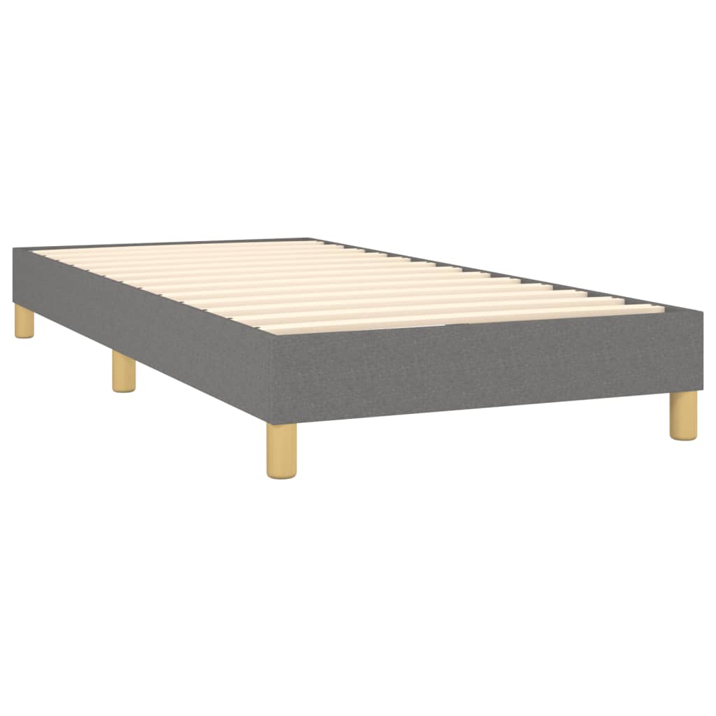 Boxspringbett mit Matratze & LED Dunkelgrau 100x200 cm Stoff