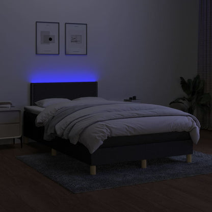 Boxspringbett mit Matratze & LED Schwarz 120x200 cm Stoff