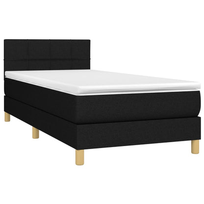 Boxspringbett mit Matratze & LED Schwarz 80x200 cm Stoff