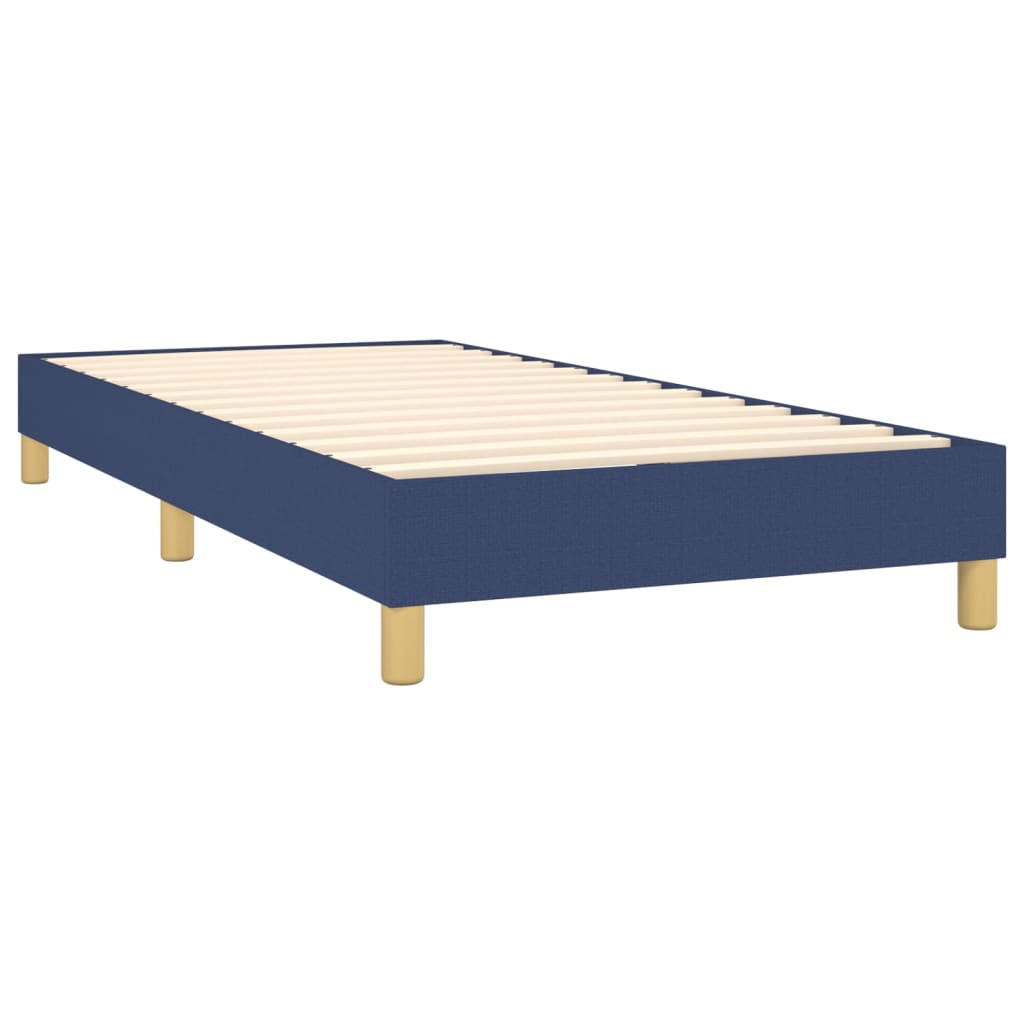 Boxspringbett mit Matratze & LED Blau 100x200 cm Stoff