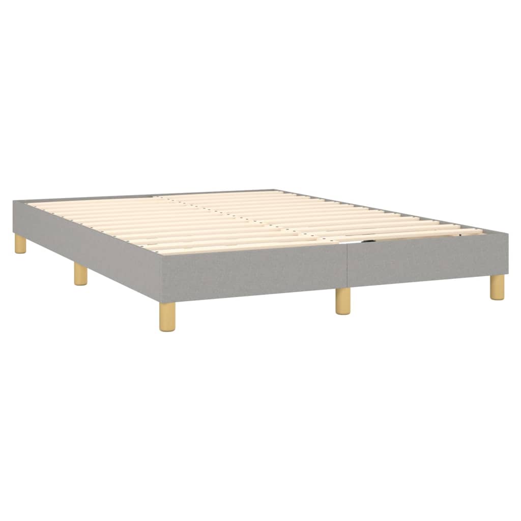 Boxspringbett mit Matratze & LED Hellgrau 140x200 cm Stoff