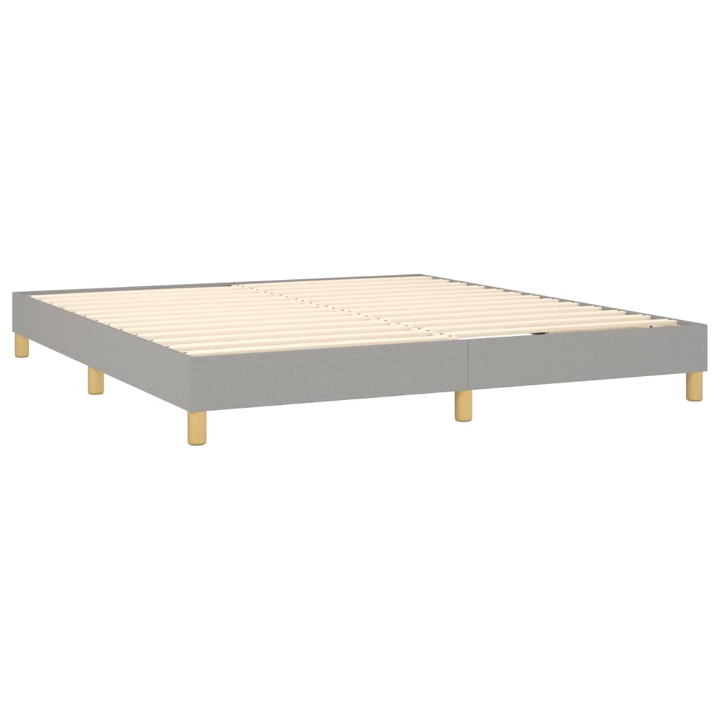 Boxspringbett mit Matratze & LED Hellgrau 180x200 cm Stoff