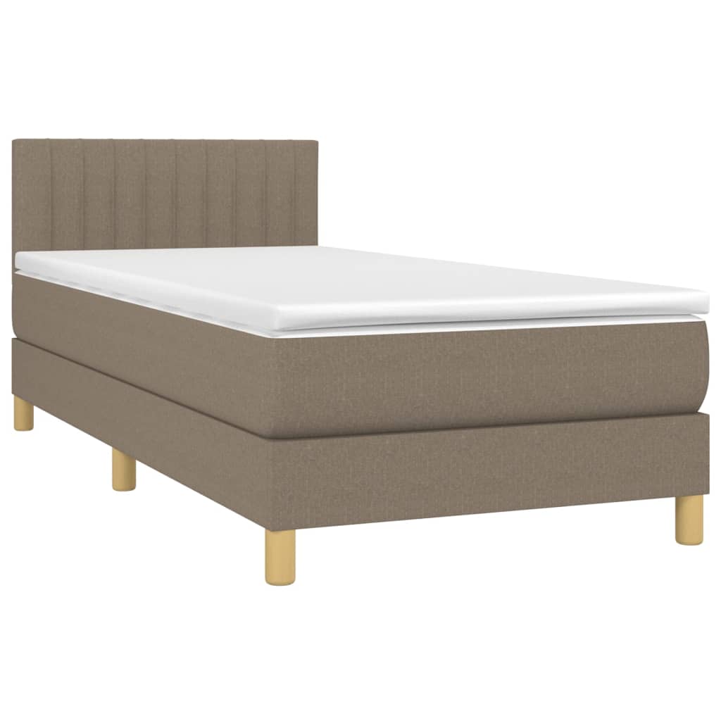 Boxspringbett mit Matratze & LED Taupe 100x200 cm Stoff