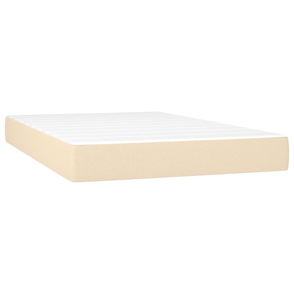 Boxspringbett mit Matratze & LED Creme 120x200 cm Stoff