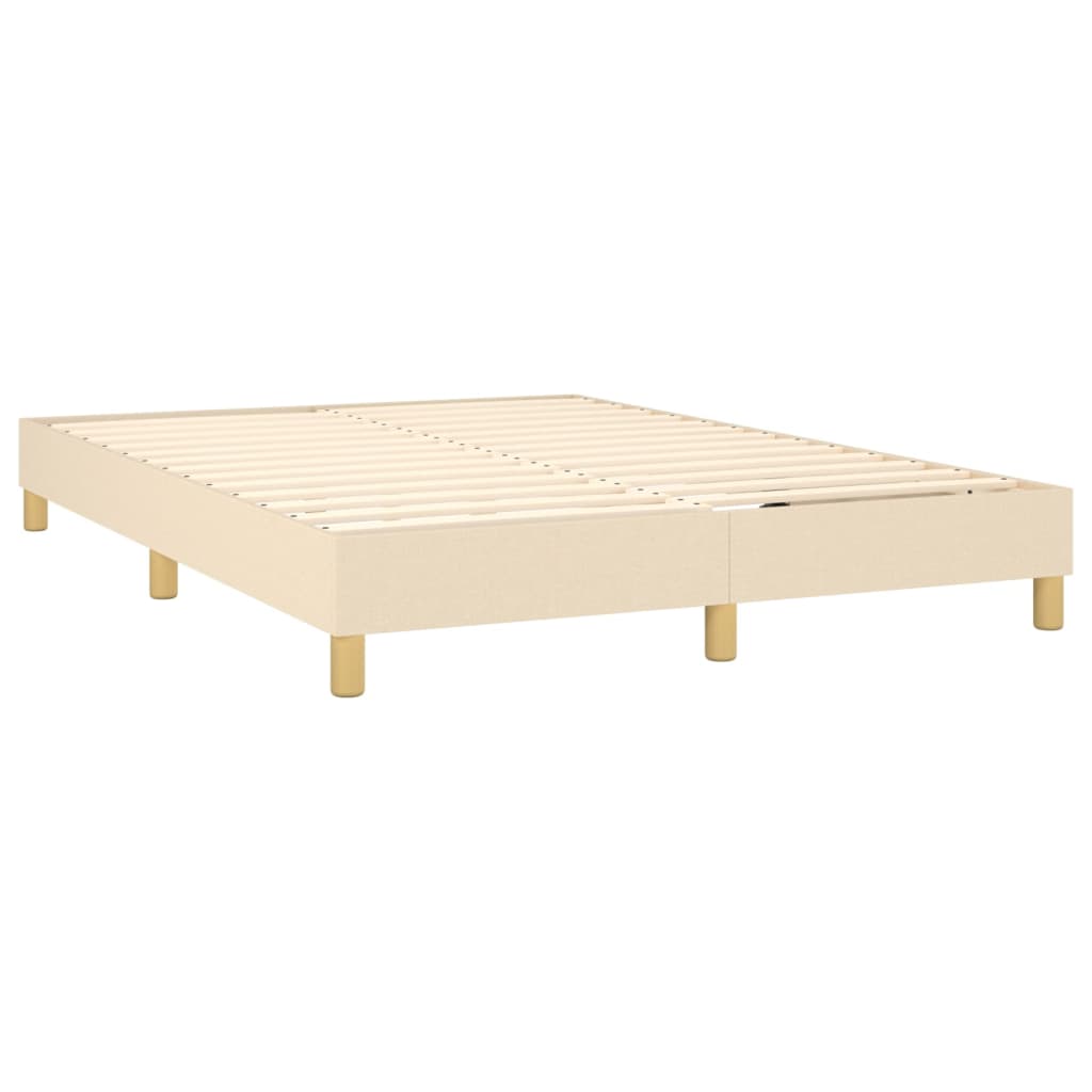 Boxspringbett mit Matratze & LED Creme 140x200 cm Stoff