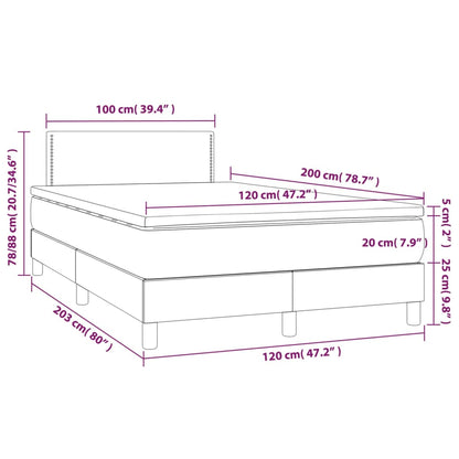 Boxspringbett mit Matratze & LED Cappuccino-Braun 120x200cm