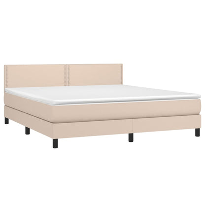 Boxspringbett mit Matratze & LED Cappuccino-Braun 160x200cm