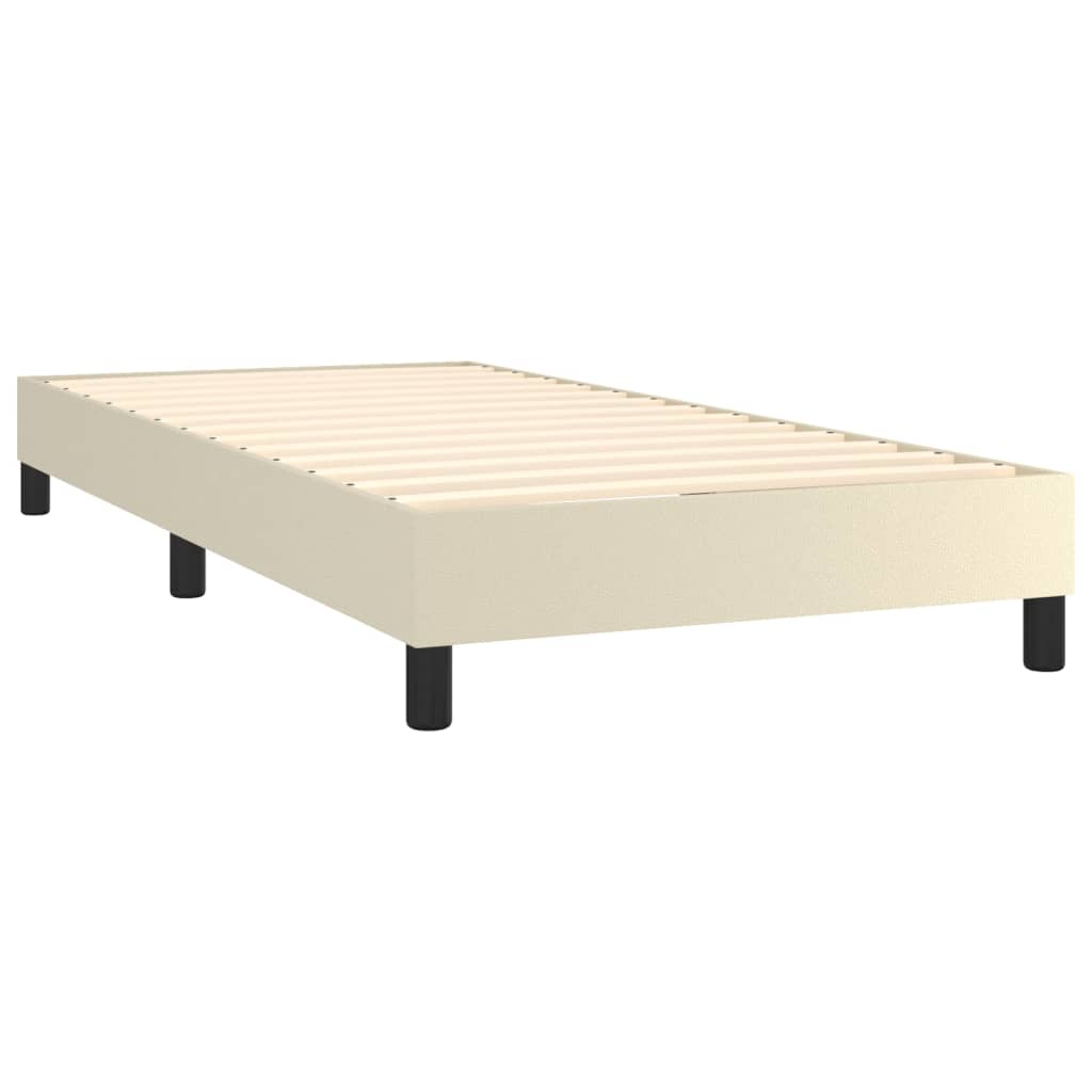 Boxspringbett mit Matratze & LED Creme 100x200 cm Kunstleder