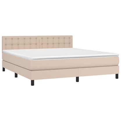 Boxspringbett mit Matratze & LED Cappuccino-Braun 180x200cm