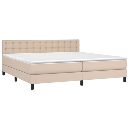 Boxspringbett mit Matratze & LED Cappuccino-Braun 200x200cm