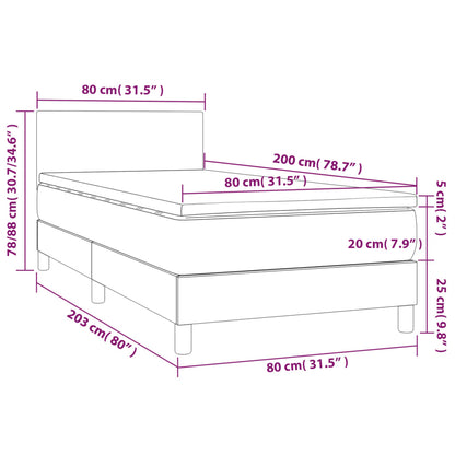 Boxspringbett mit Matratze & LED Rosa 80x200 cm Samt