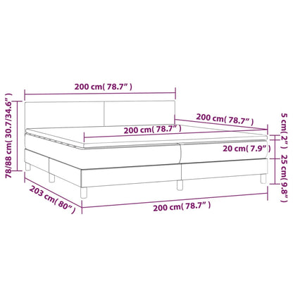 Boxspringbett mit Matratze & LED Rosa 200x200 cm Samt