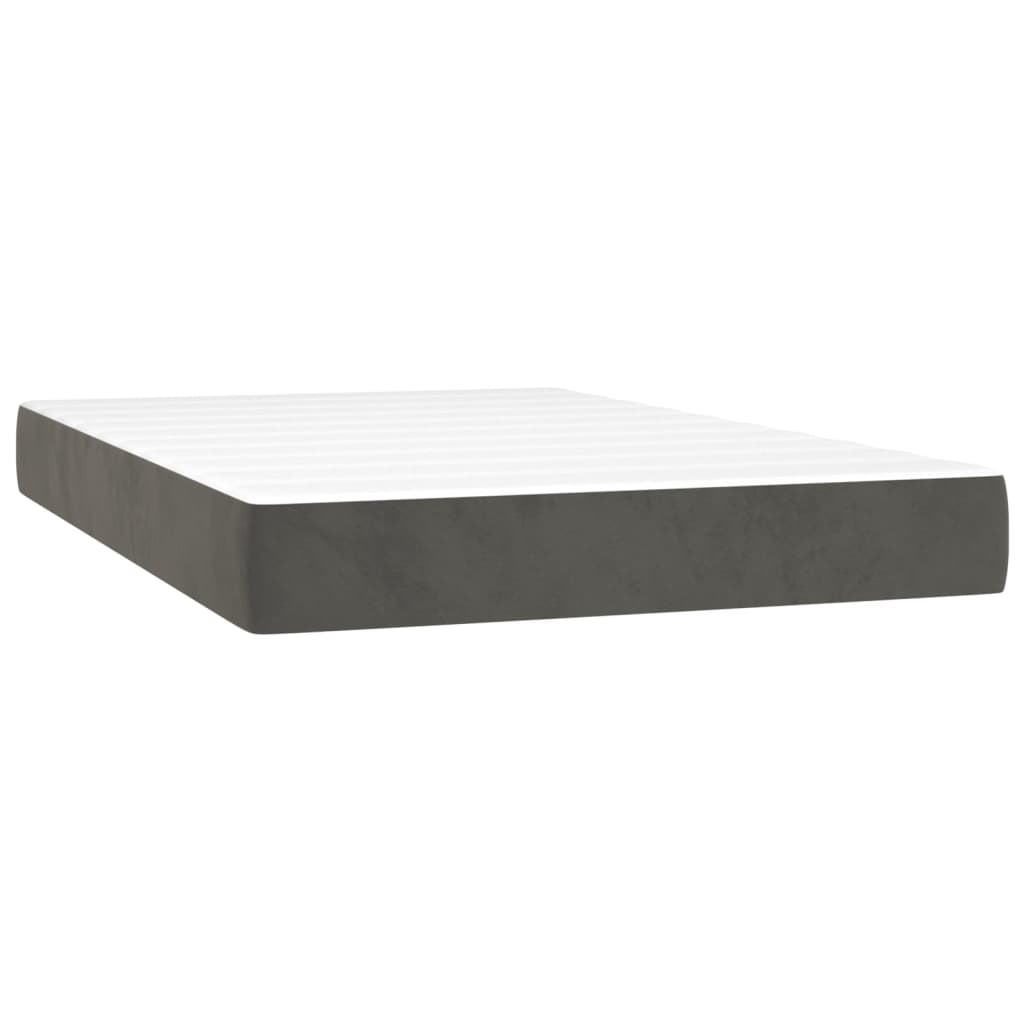 Boxspringbett mit Matratze & LED Dunkelgrau 120x200 cm Samt