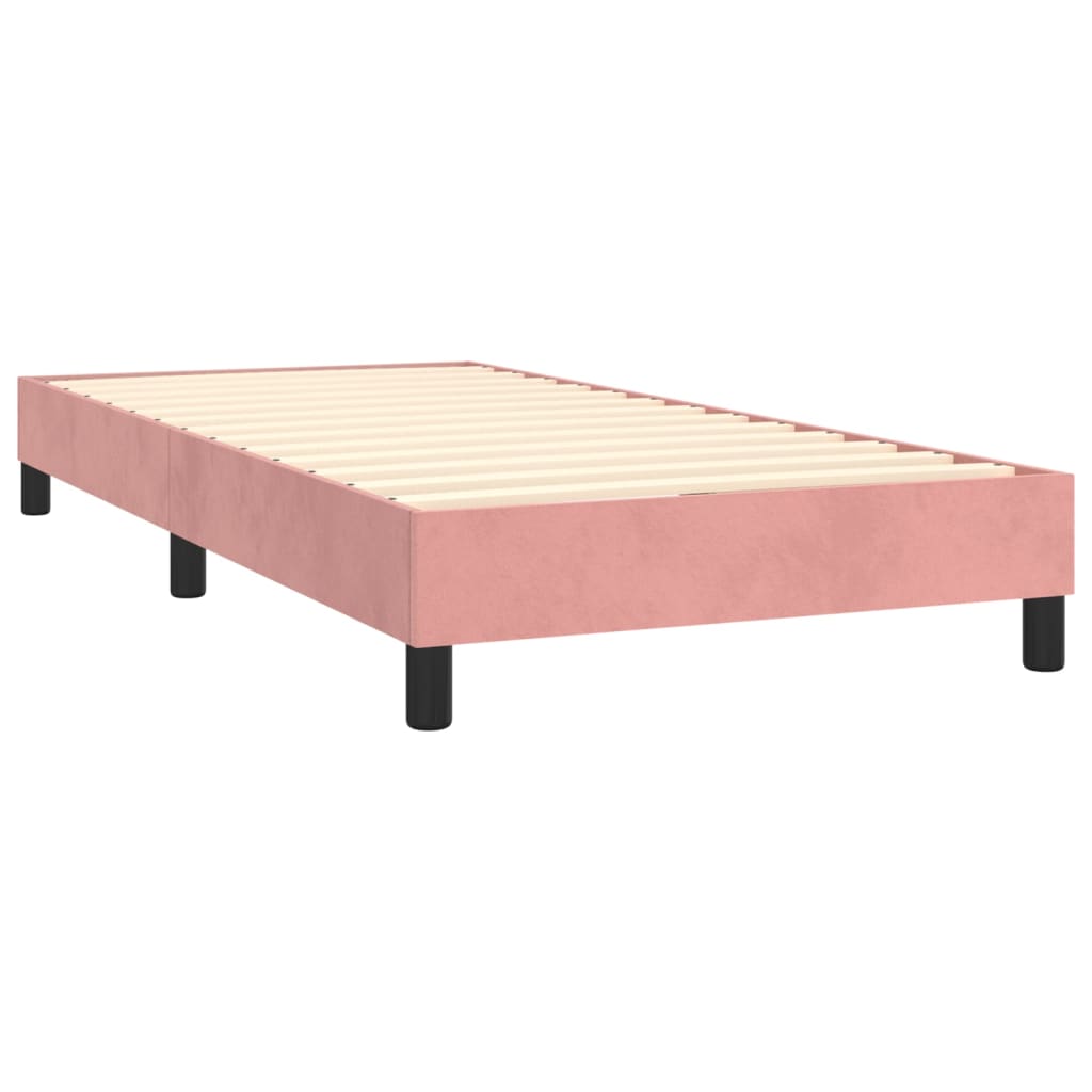 Boxspringbett mit Matratze & LED Rosa 90x190 cm Samt