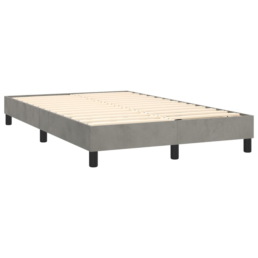 Boxspringbett mit Matratze & LED Hellgrau 120x200 cm Samt