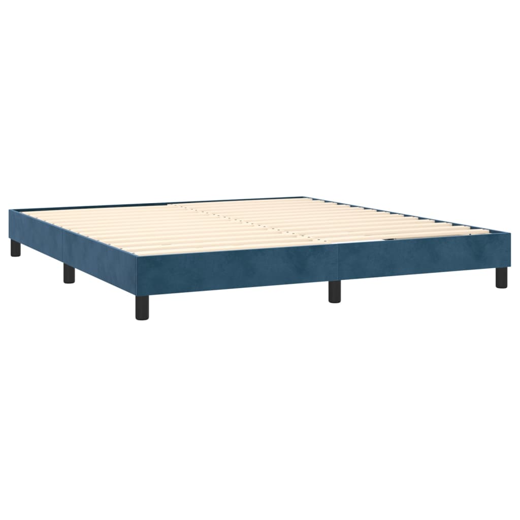 Boxspringbett mit Matratze & LED Dunkelblau 160x200 cm Samt