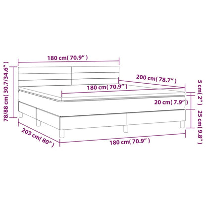 Boxspringbett mit Matratze & LED Dunkelblau 180x200 cm Samt