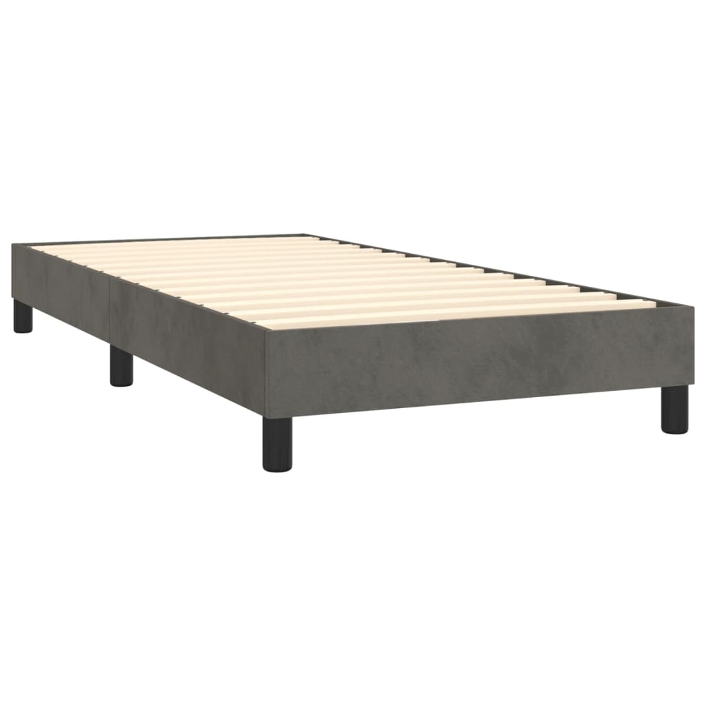 Boxspringbett mit Matratze & LED Dunkelgrau 90x190 cm Samt