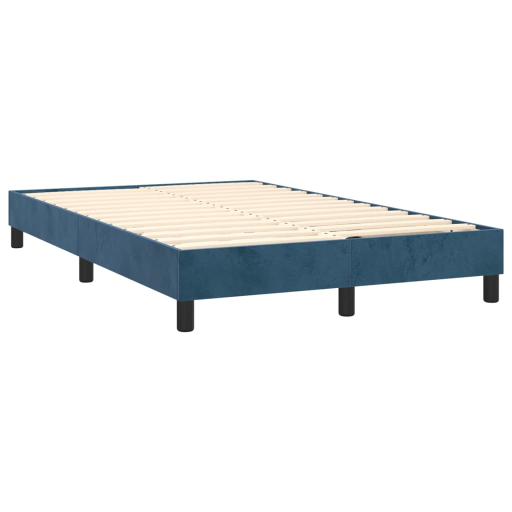 Boxspringbett mit Matratze & LED Dunkelblau 120x200 cm Samt