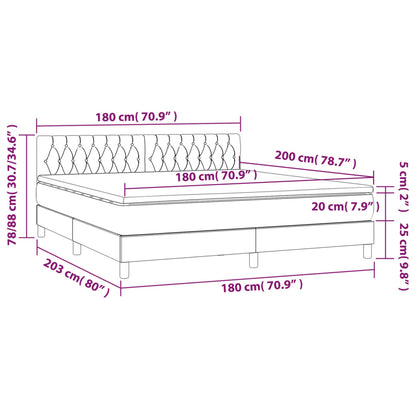 Boxspringbett mit Matratze & LED Dunkelblau 180x200 cm Samt