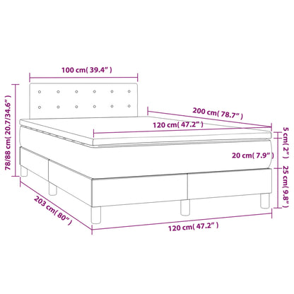 Boxspringbett mit Matratze & LED Dunkelblau 120x200 cm Samt