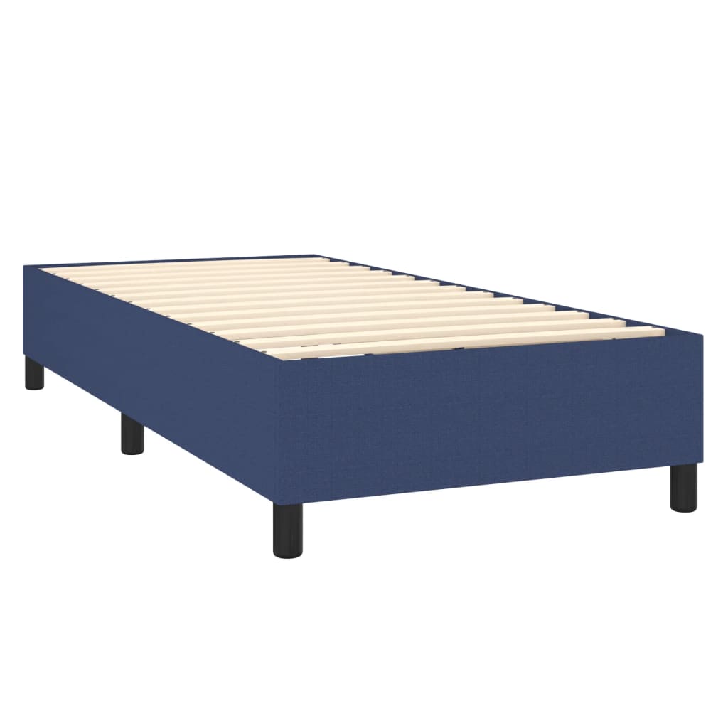 Boxspringbett mit Matratze & LED Blau 90x190 cm Stoff