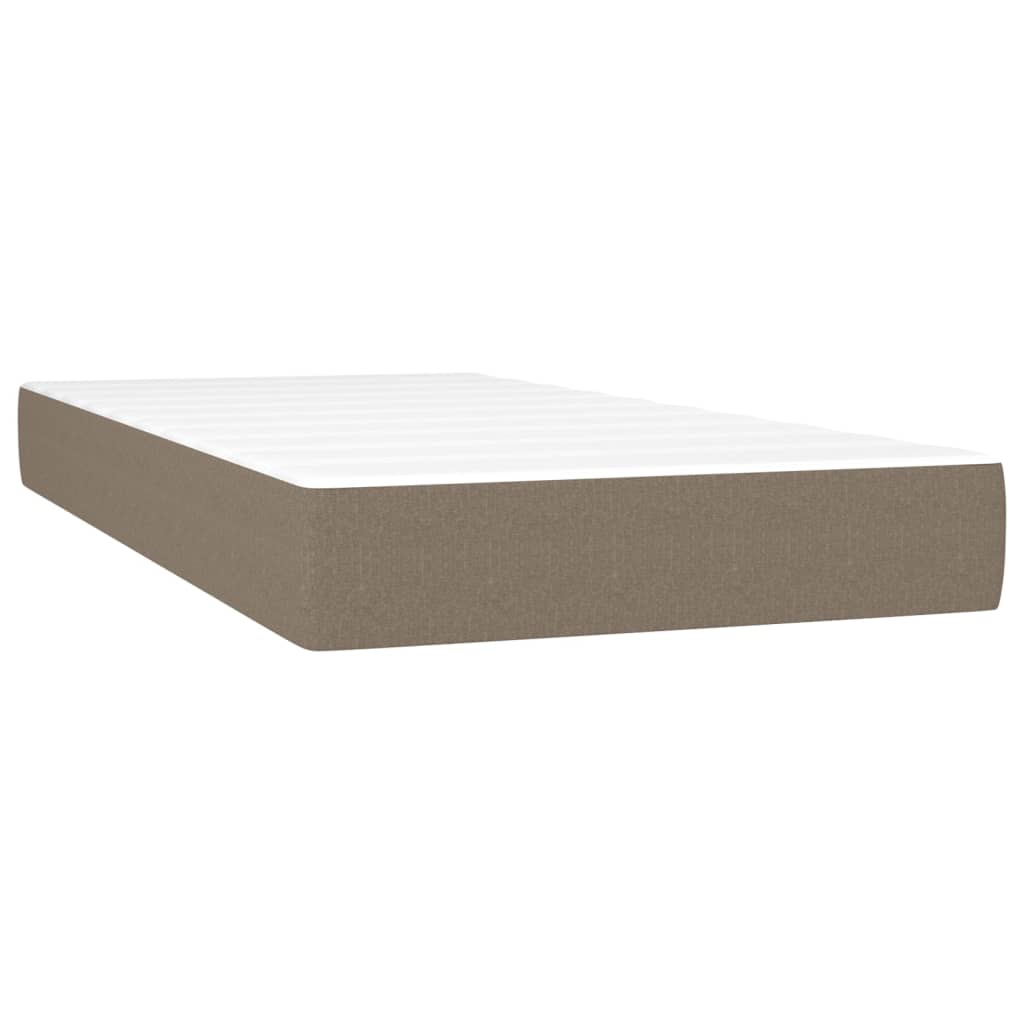 Boxspringbett mit Matratze & LED Taupe 100x200 cm Stoff