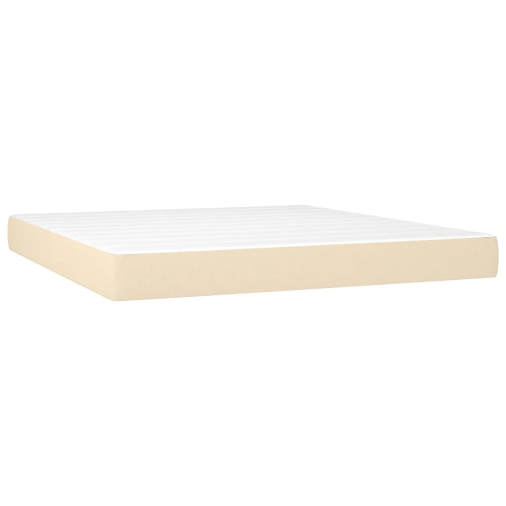 Boxspringbett mit Matratze & LED Creme 160x200 cm Stoff