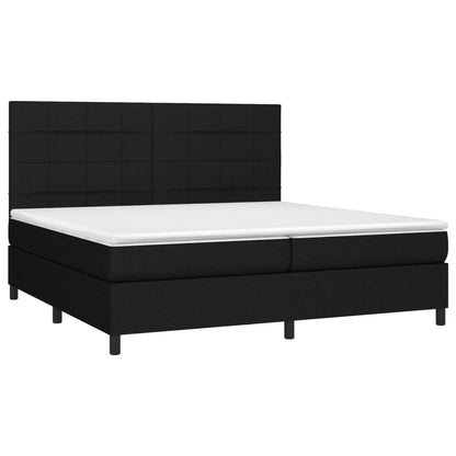 Boxspringbett mit Matratze & LED Schwarz 200x200 cm Stoff